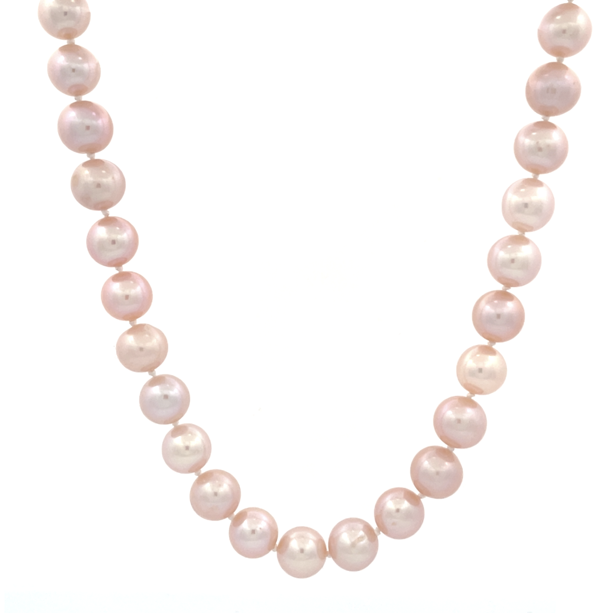 Pearl Strand Necklace in Sterling Silver with Diamonds