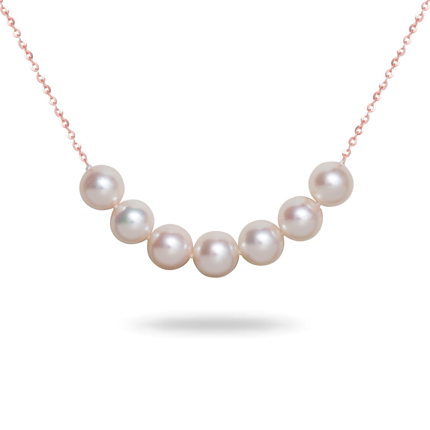 Rose Gold Akoya Pearl Smile Necklace