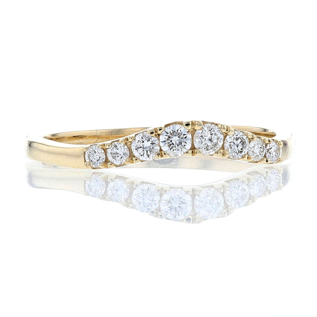 Yellow Gold Diamond Contour Band