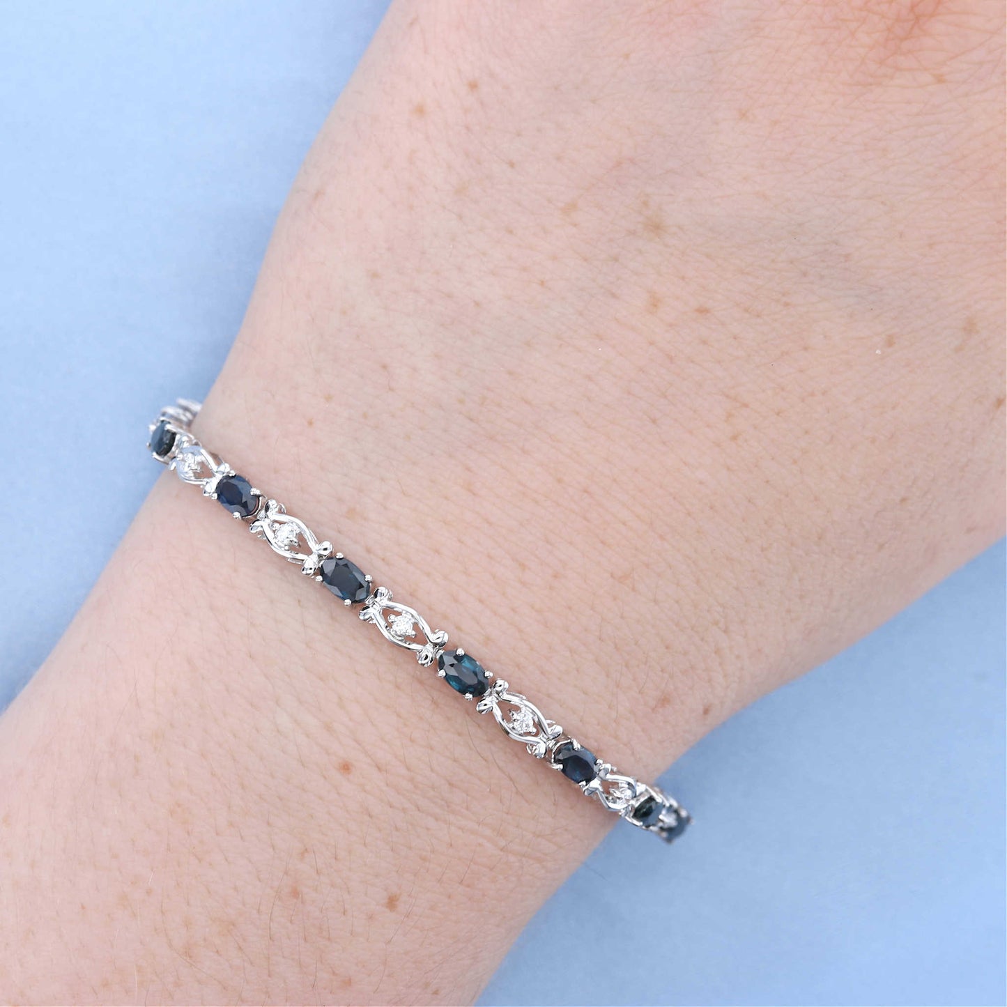 Sapphire & Diamond Alternating Bracelet