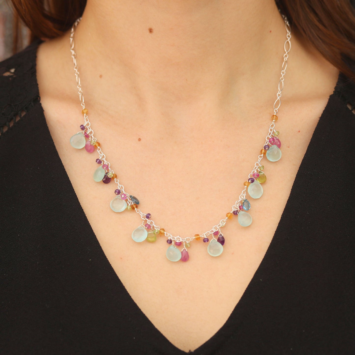 Multi-Color Briolette Necklace