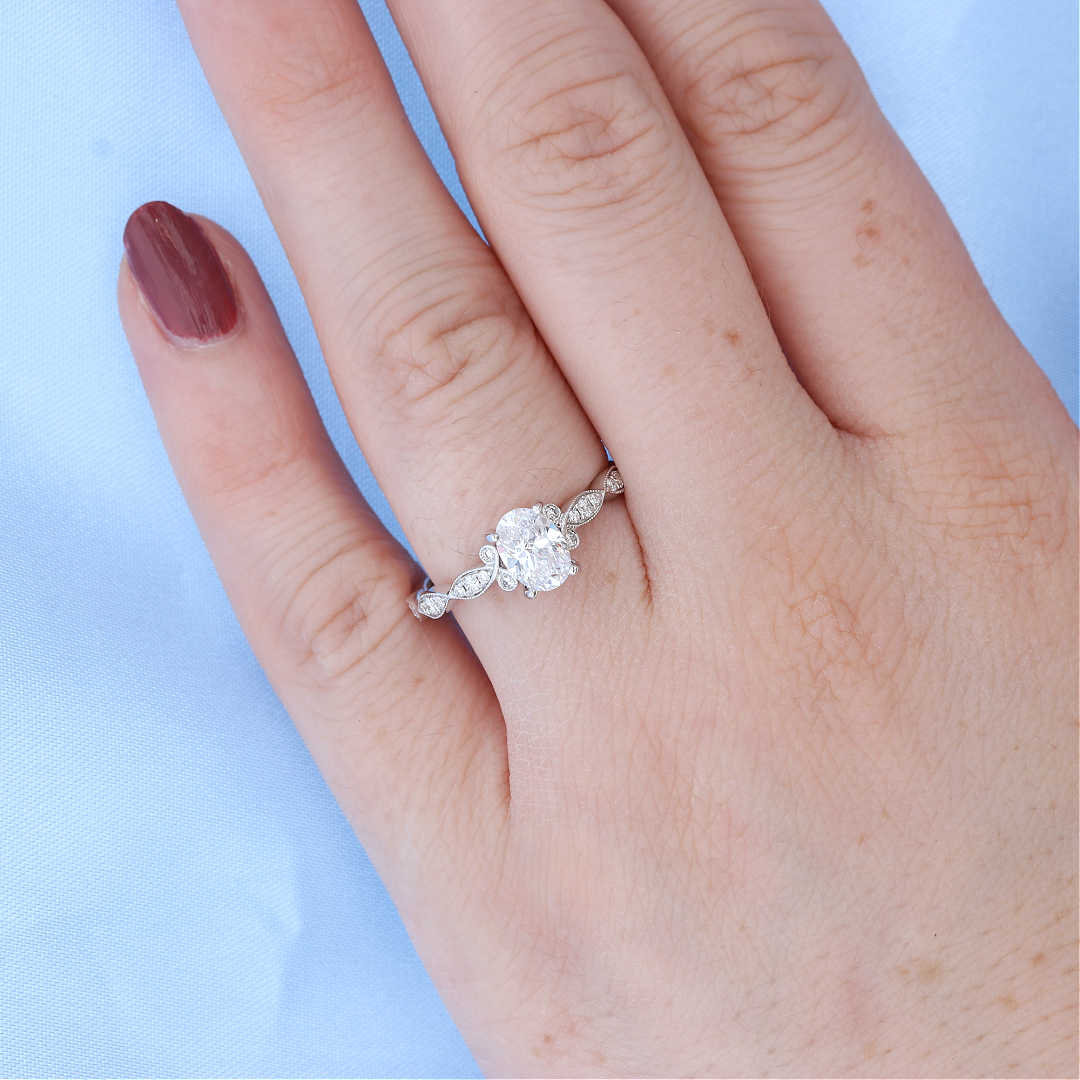 Illusion Marquise Milgrain Diamond Engagement Ring