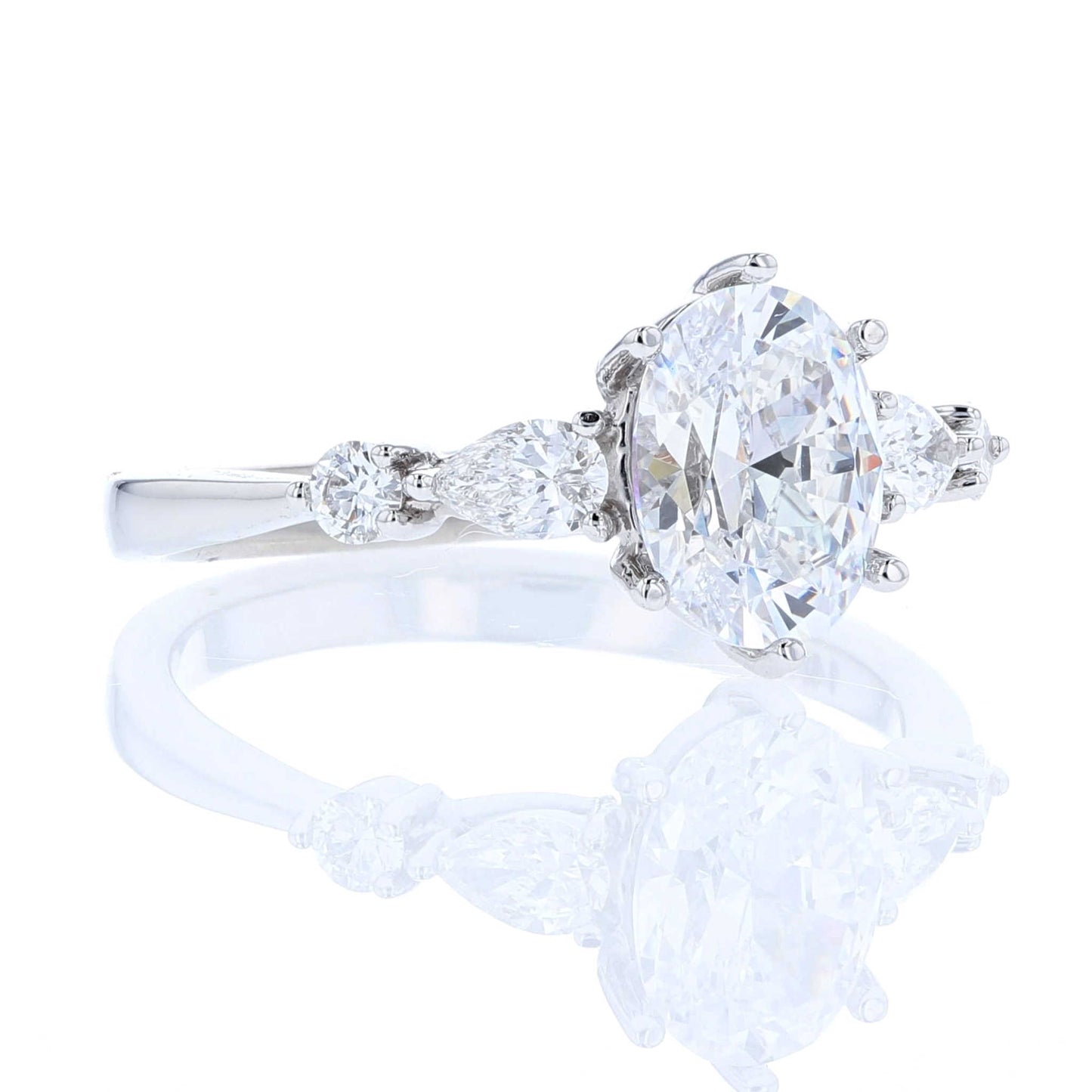 5 Stone Oval Diamond Engagement Ring