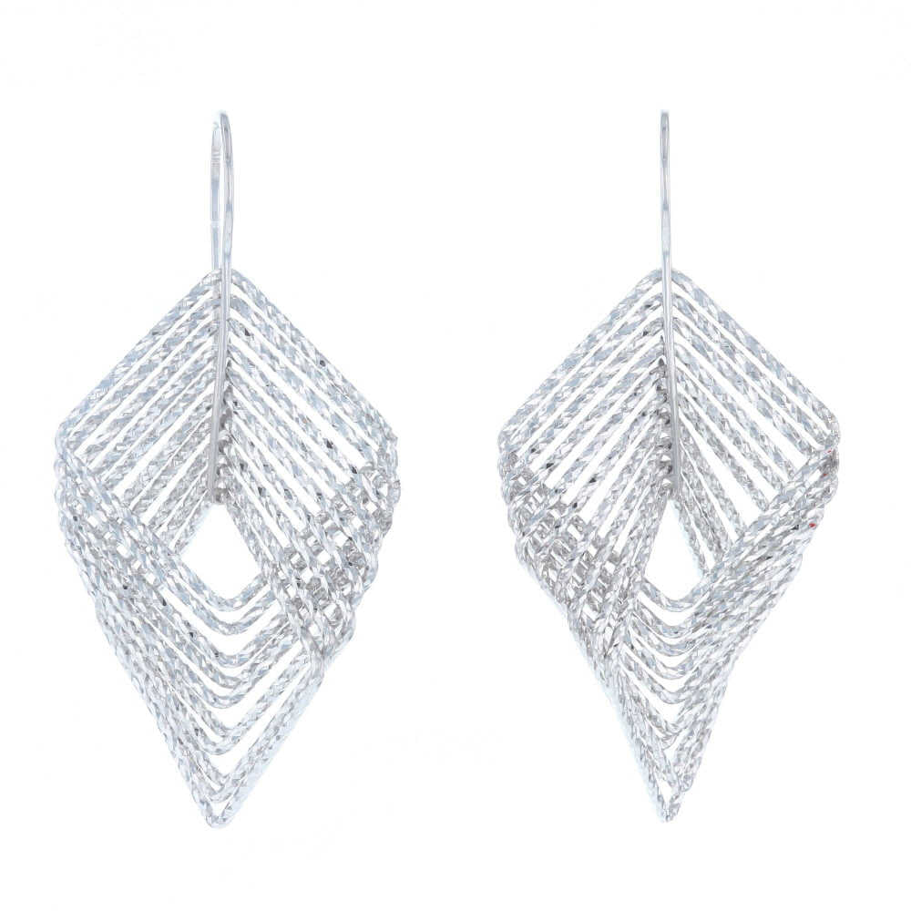 Sterling Silver Square Motion Earrings