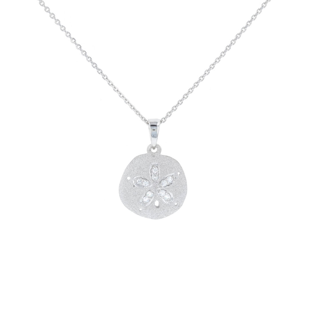 White Sapphire Sand Dollar Necklace | Fox Fine Jewelry