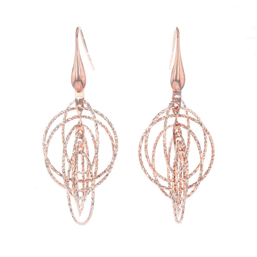 Rose Plated Circle Motion Earrings