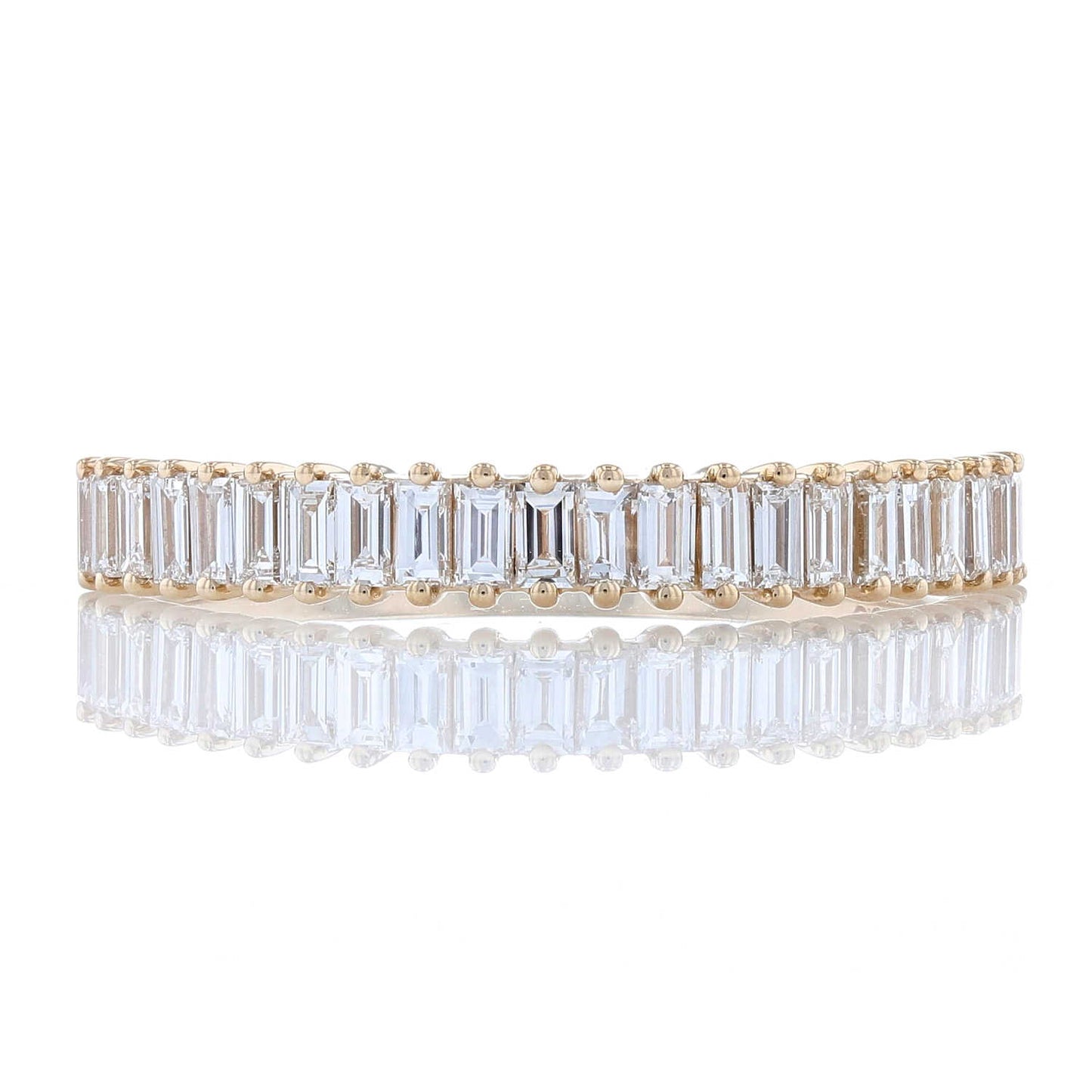 Yellow Gold Vertical Baguette Diamond Band