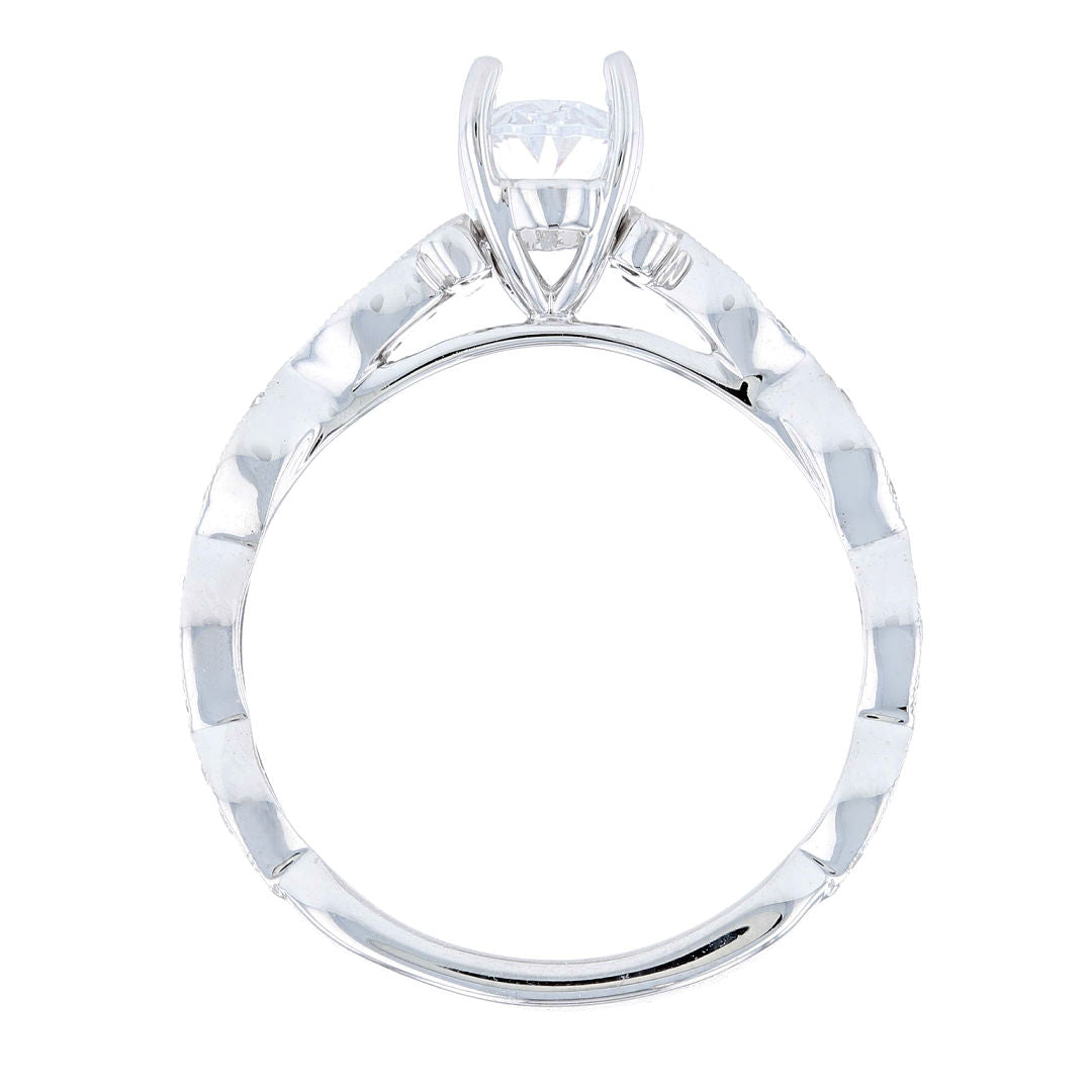 Illusion Marquise Milgrain Diamond Engagement Ring