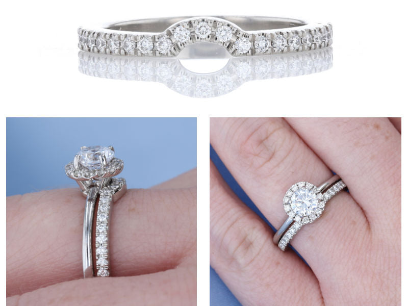 Classic Round Diamond Halo Engagement Ring With Twist Diamond Band –  Michaels Jewelers