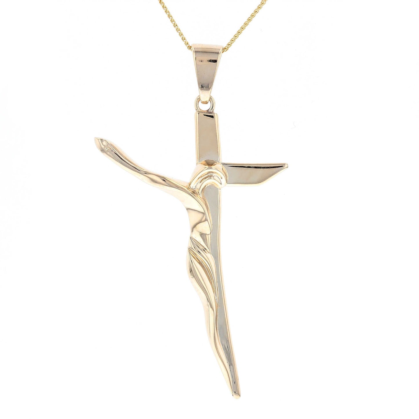 Freeform Yellow Gold Cross Pendant