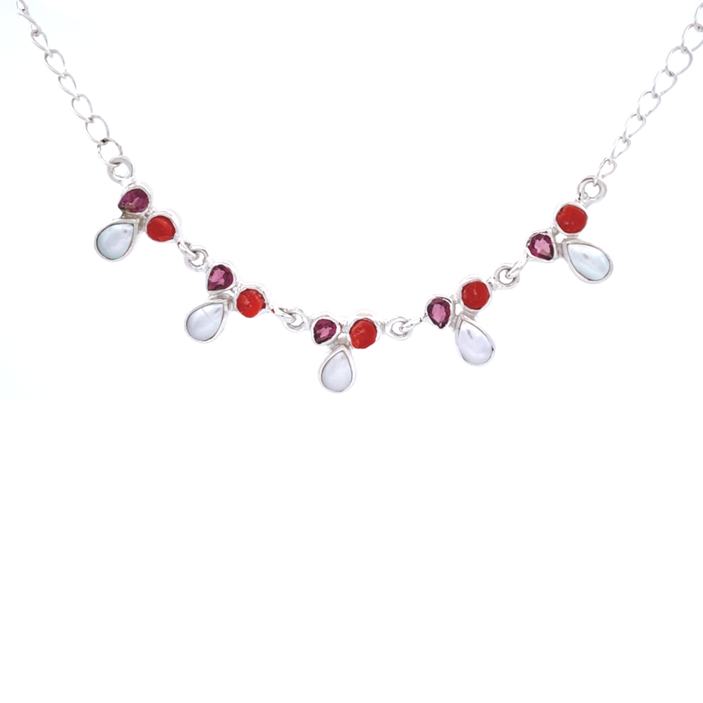 Pink Tourmaline Coral & Mabe Pearl Necklace
