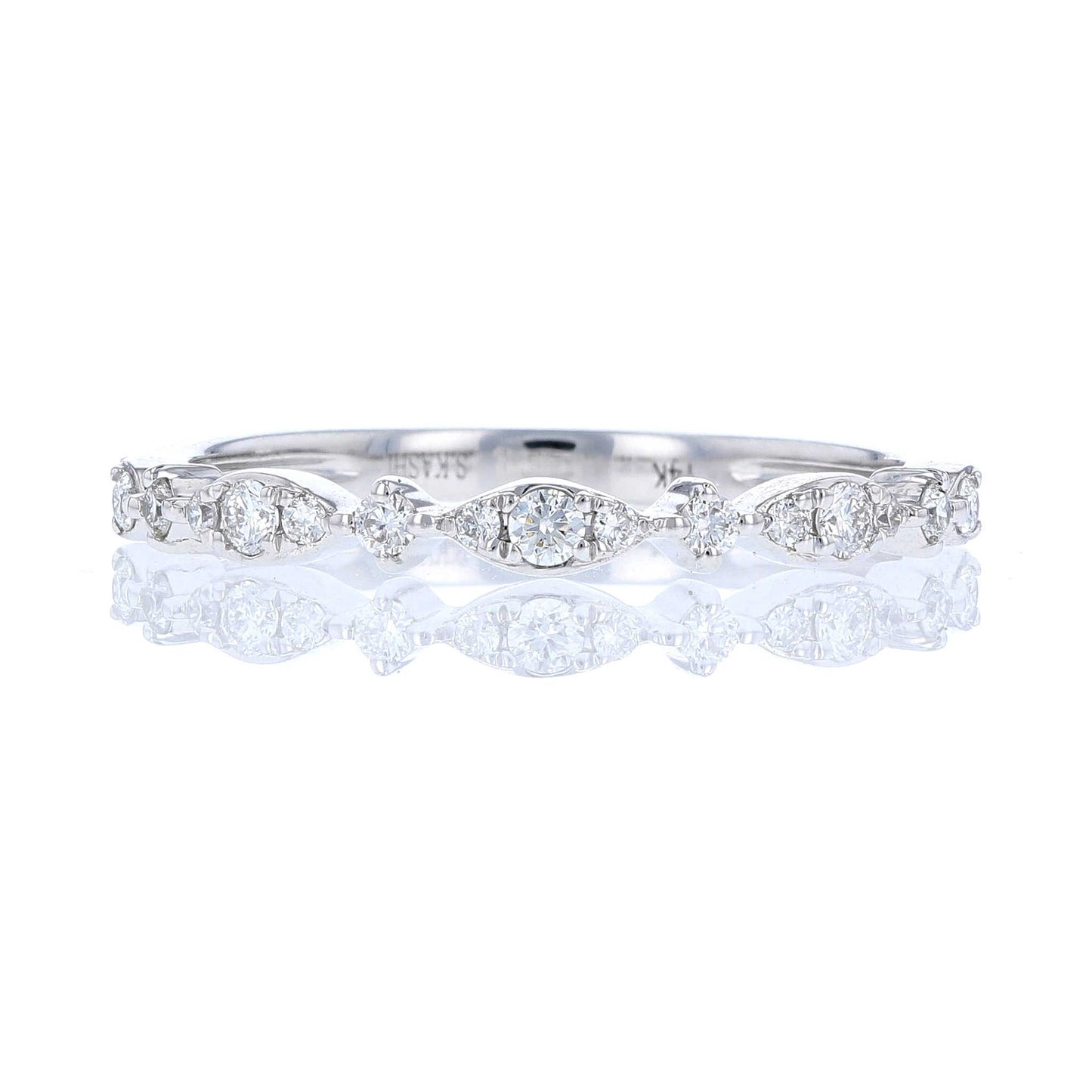 Round & Illusion Marquise Diamond Band