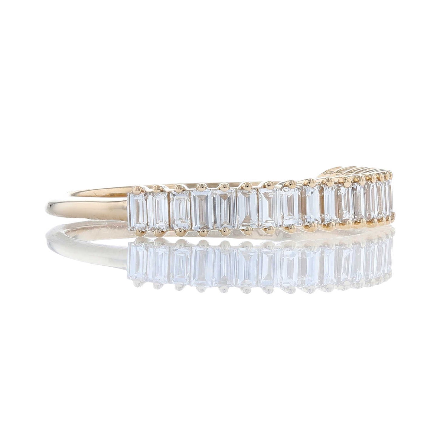 Yellow Gold Vertical Baguette Diamond Band