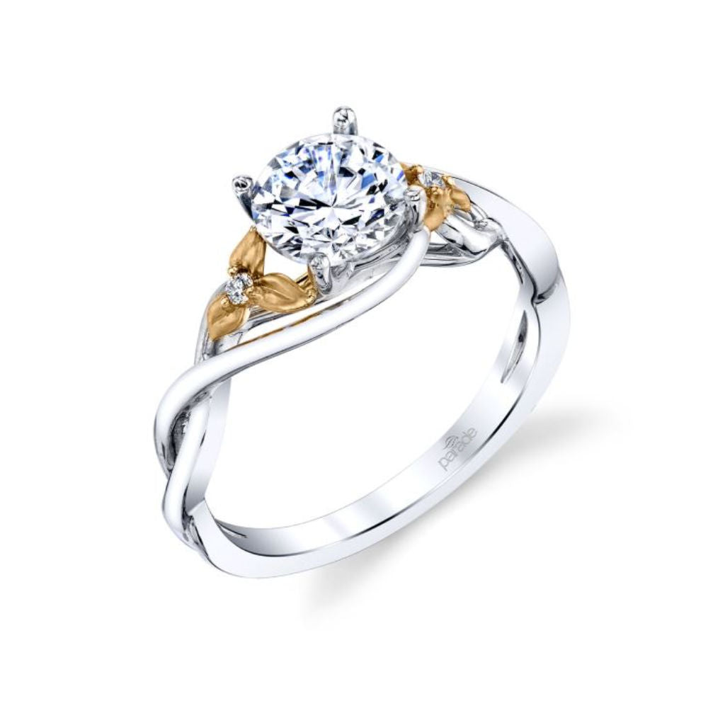 Two Tone Floral Diamond Engagement Ring