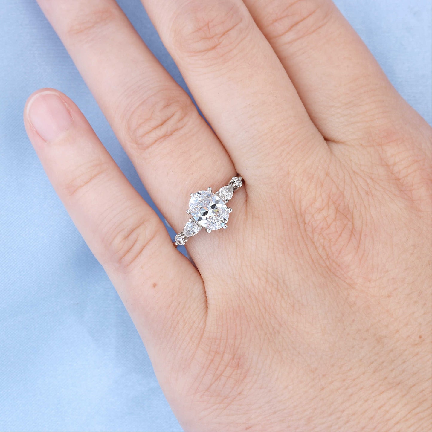 5 Stone Oval Diamond Engagement Ring