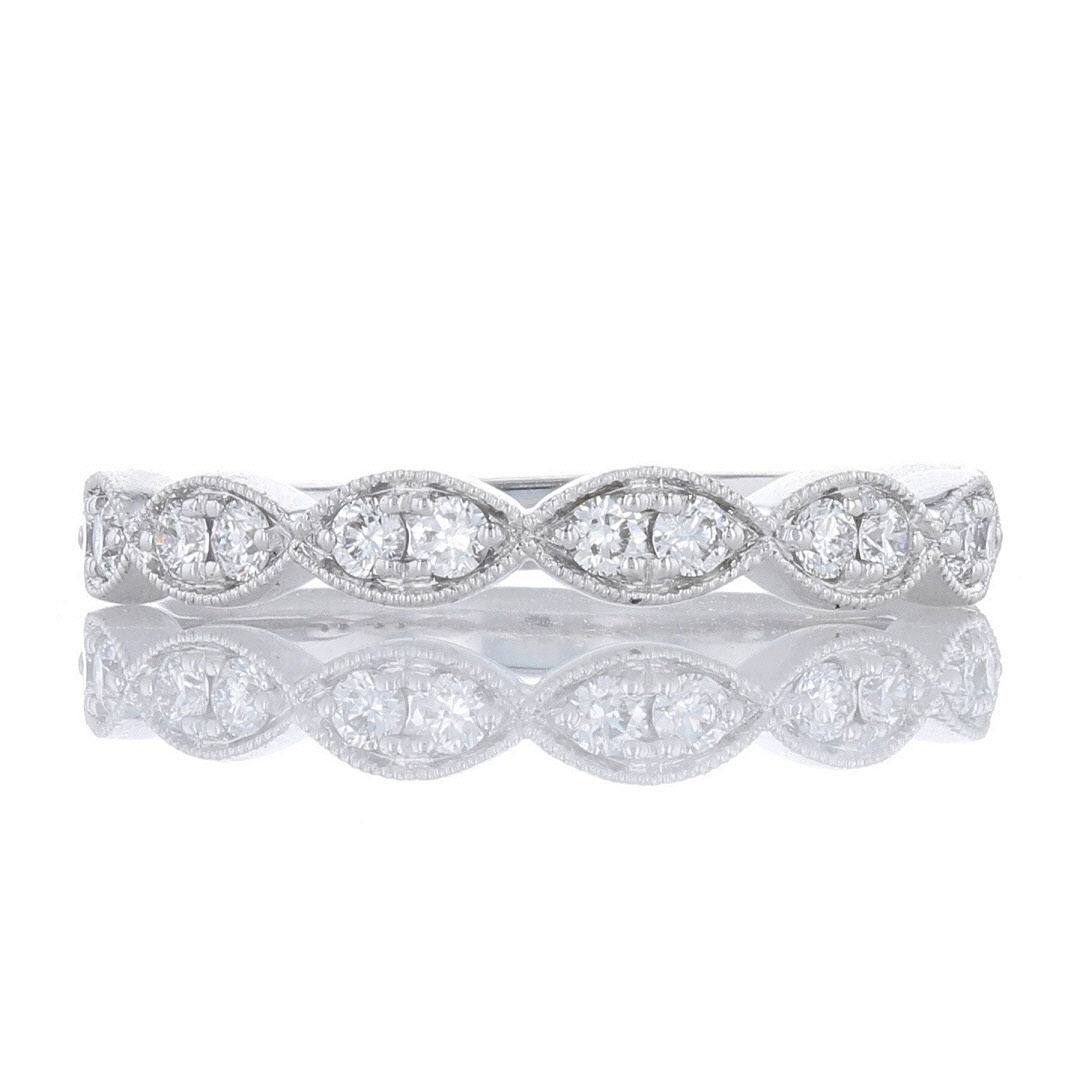 Illusion Marquise Diamond Milgrain Band