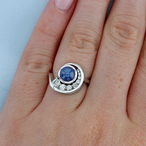 Star Sapphire Swirl Ring