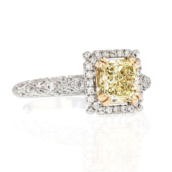 Yellow Diamond Halo Engagement Ring