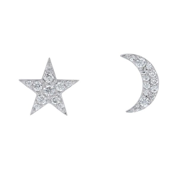 Celestial Star and Moon Stud Earrings