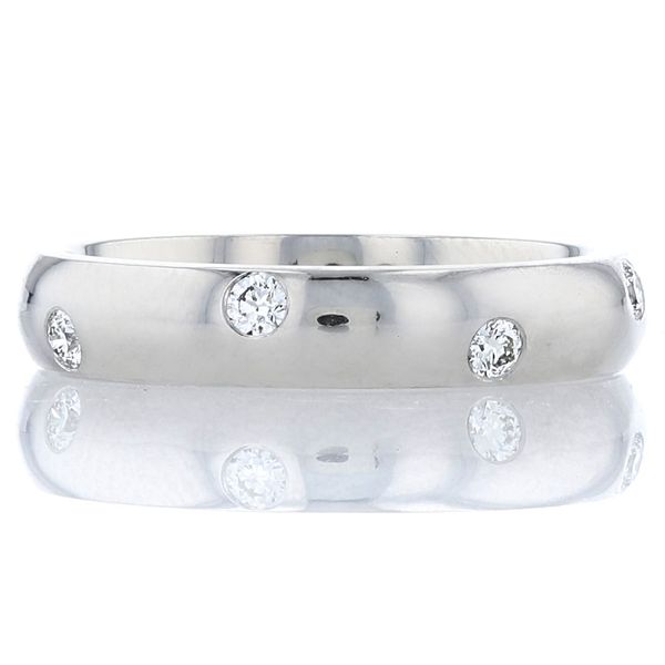 Platinum Etoile Style Diamond Band