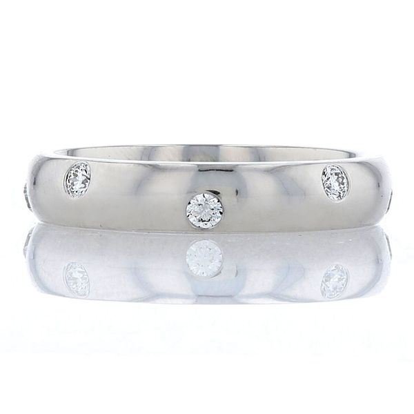 Platinum Etoile Style Diamond Band