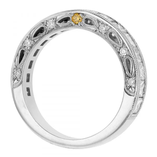 Channel Set Band with Yellow Side Diamond