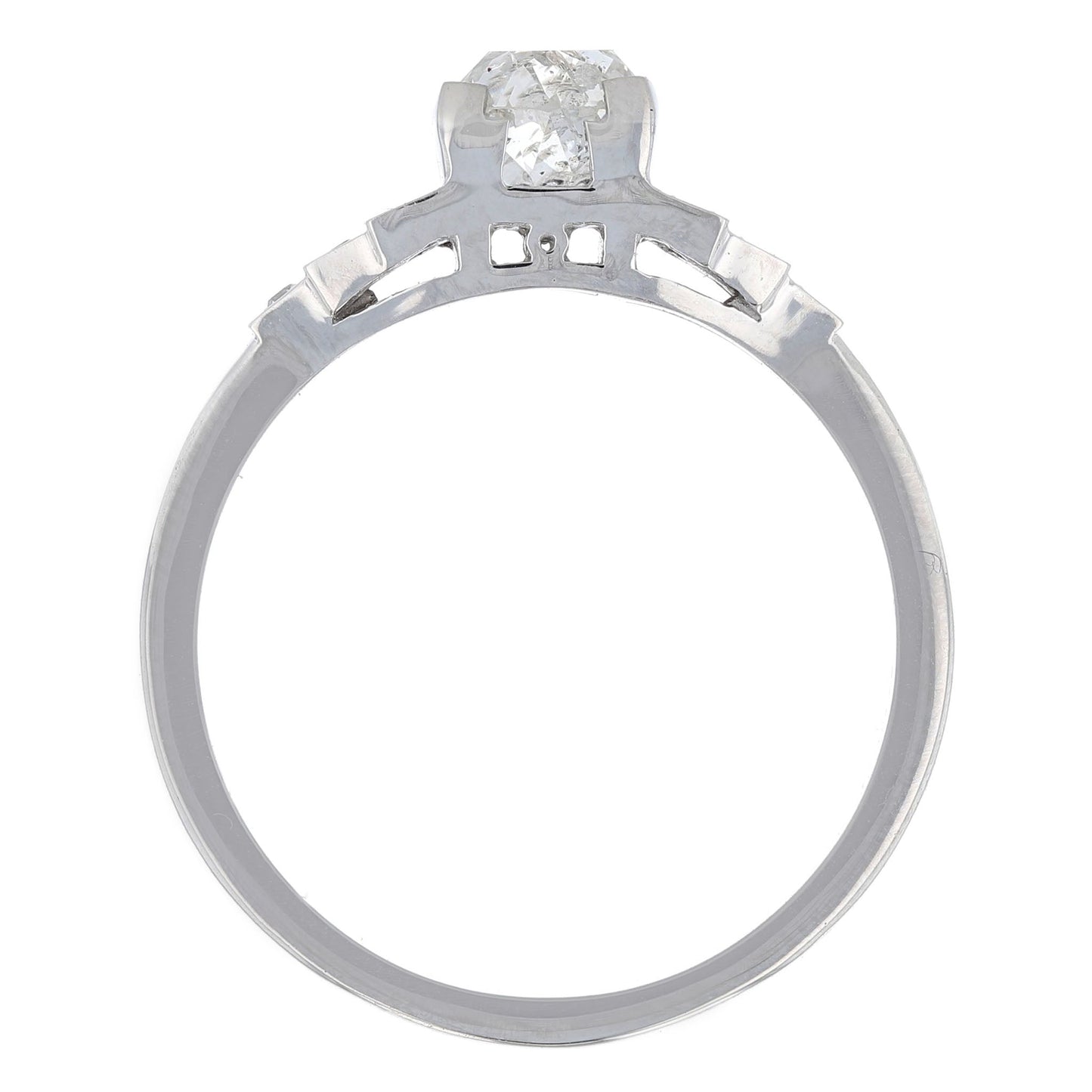 Platinum Geometric Art Deco Diamond Engagement Ring Replica Gallery View