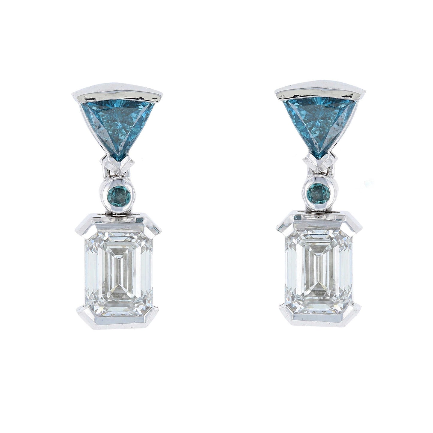 Blue Diamond & Alexandrite Drop Earrings