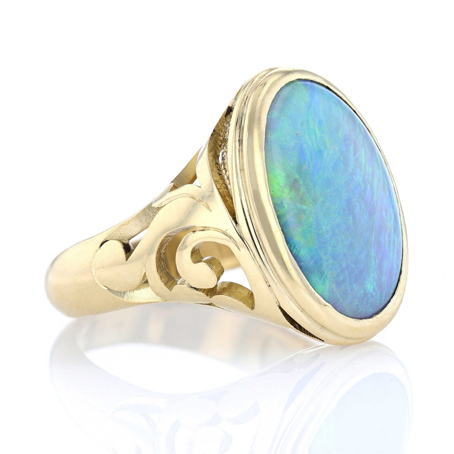 Filigree Oval Opal Ring