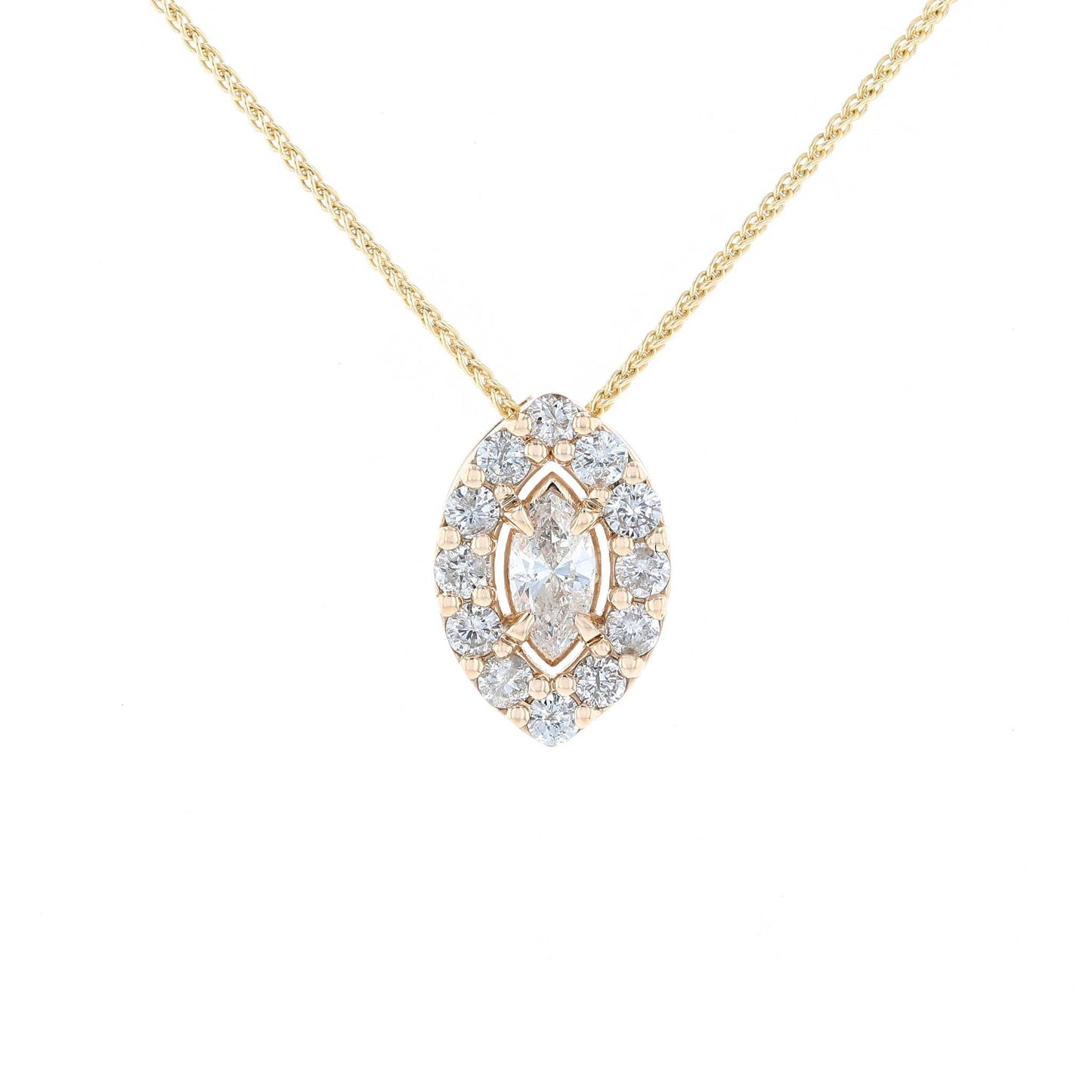 Marquise Halo Diamond Pendant