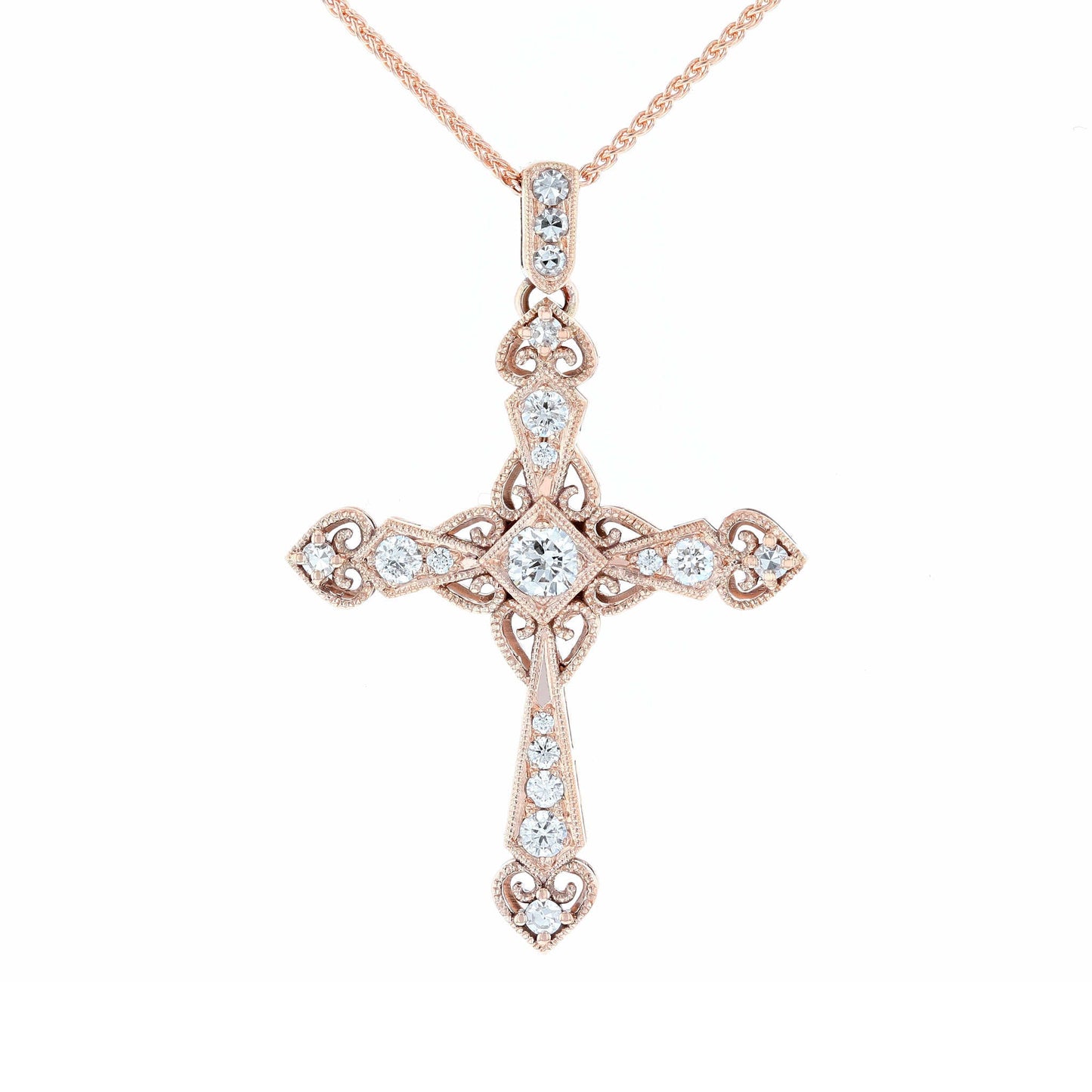 Filigree Diamond Cross Pendant