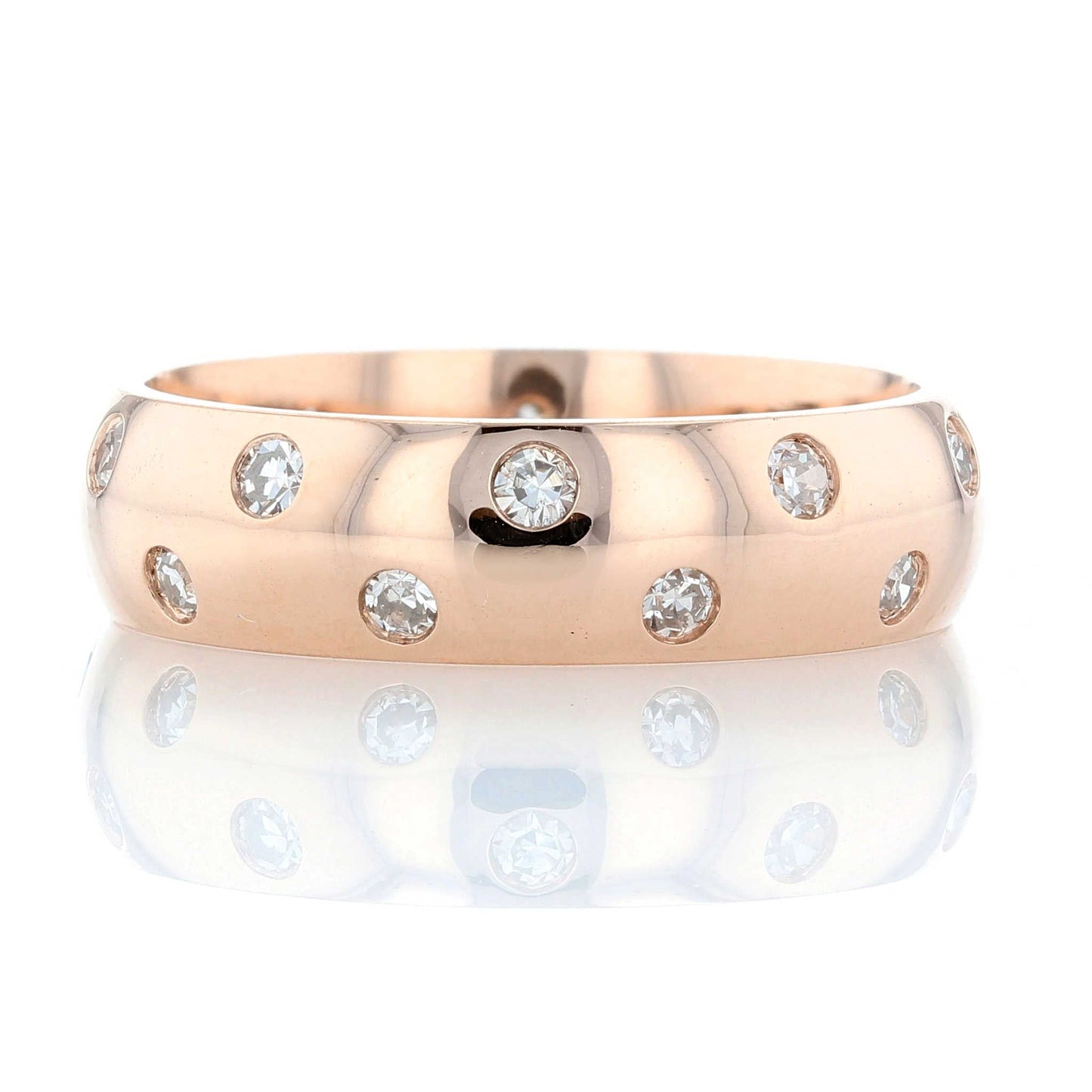 Flush Set Constellation Diamond Wedding Band Front View