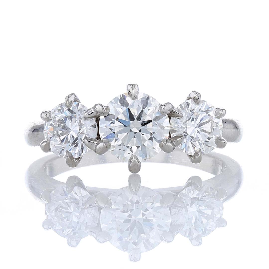 Platinum Three Stone Diamond Engagement Ring