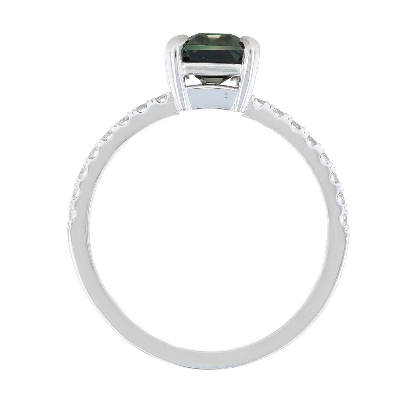 Emerald Cut Watermelon Tourmaline Engagement Ring Gallery View