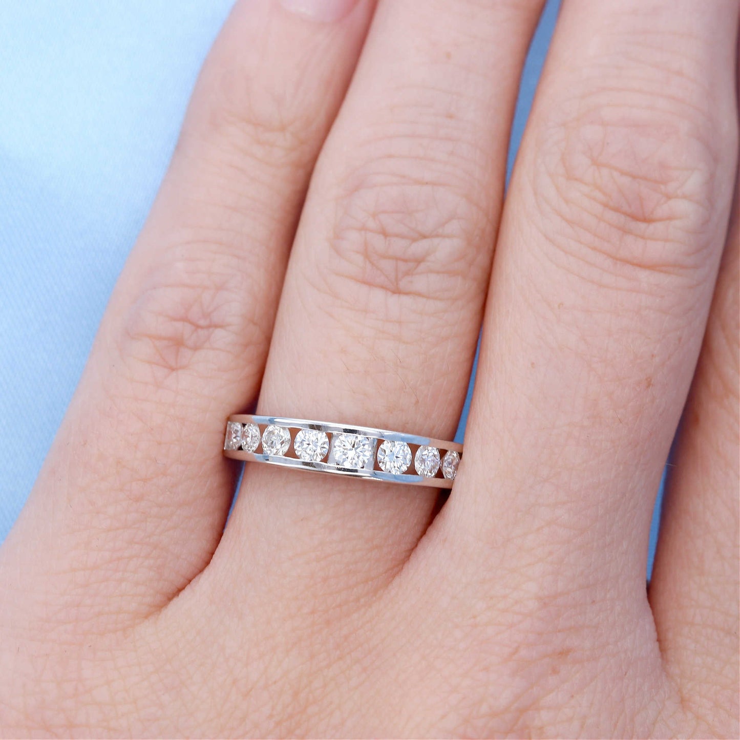 Channel Set Diamond Wedding Band