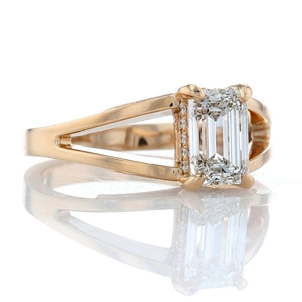 Split Shank Emerald Cut Ring