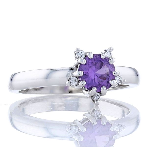 Purple Sapphire Star Engagement Ring