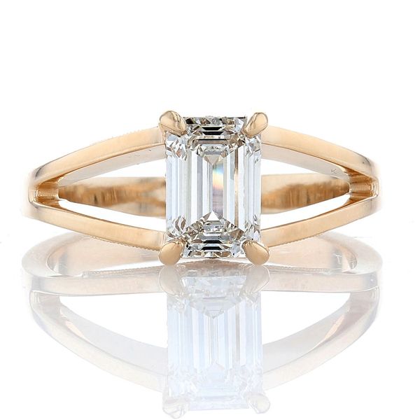 Split Shank Emerald Cut Ring